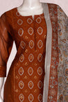 Rust Colour Straight Cut Salwar Suit -Salwar Suit- Just Salwars