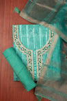 Sea Green Colour Unstitched Dress Material -Dress Material- Just Salwars