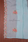 Sky Blue Colour Unstitched Dress Material -Dress Material- Just Salwars