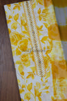 White and Yellow Colour Cotton Dress Material -Dress Material- Just Salwars