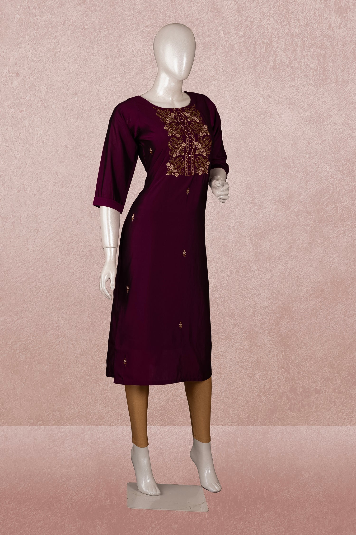 Wine Colour Kurti -Kurti- Just Salwars