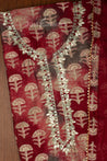 Wine Colour Unstitched Dress Material -Dress Material- Just Salwars