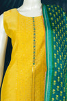 Yellow and Green Colour Straight Cut Salwar Suit -Salwar Suit- Just Salwars