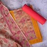 Yellow and Pink Colour Silk Cotton Dress Material -Dress Material- Just Salwars