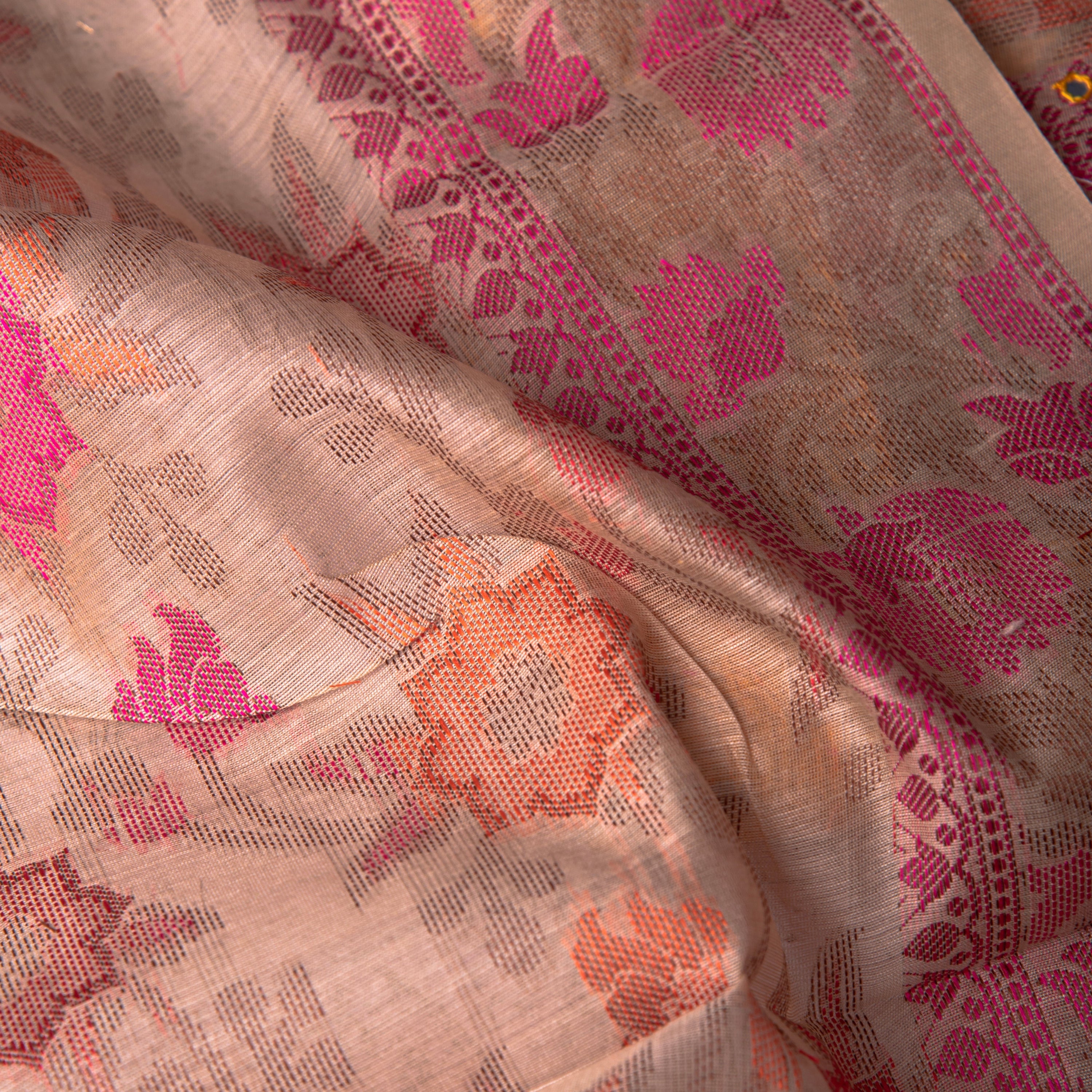 Yellow and Pink Colour Silk Cotton Dress Material -Dress Material- Just Salwars
