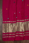 Yellow and Rani Pink Colour Muslin Dress Material -Dress Material- Just Salwars