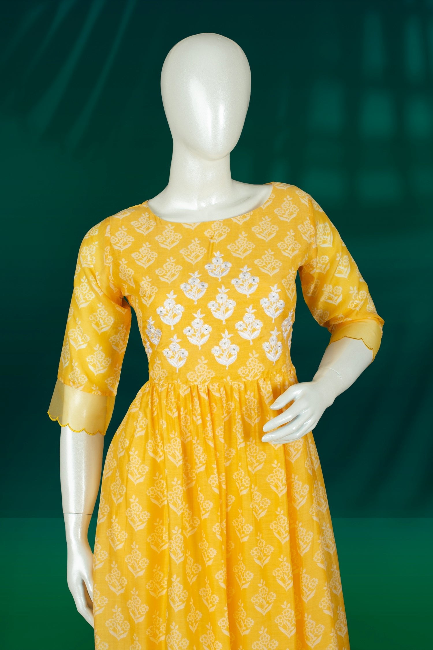 Yellow Colour Anarkali Gown -Gown- Just Salwars